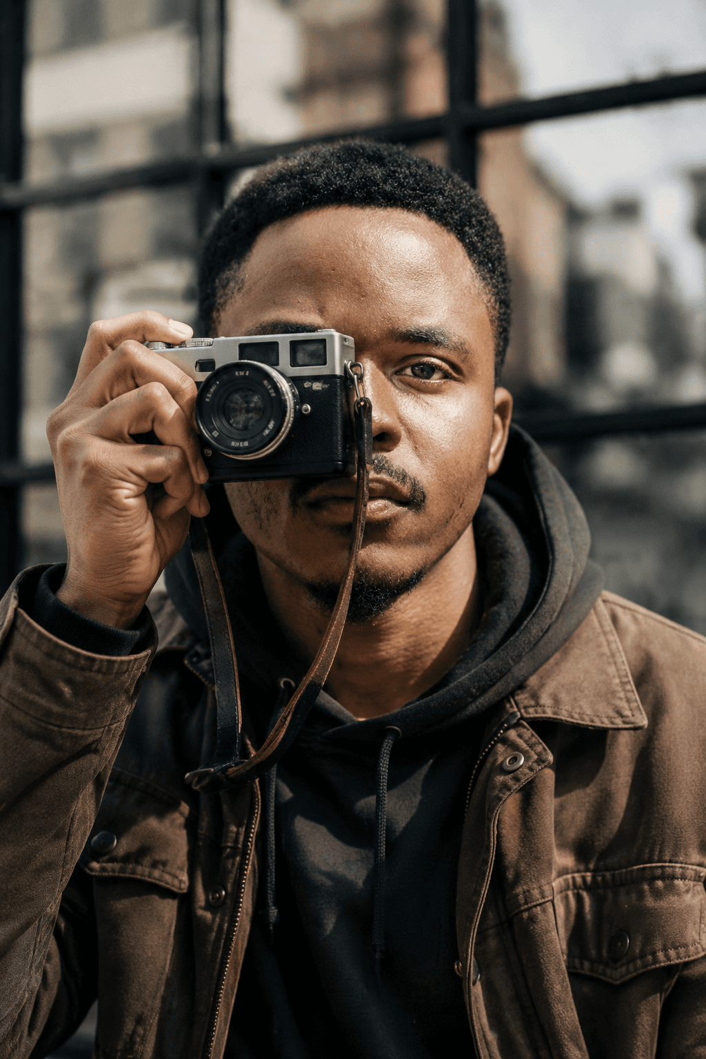 Professional photography session with camera equipment